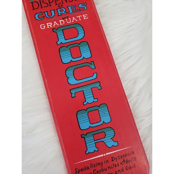 Vintage Wood Sign‎ MCM Retro Decor Japan APCO Wall Hang DOCTOR MD Office Gift - Picture 3 of 7